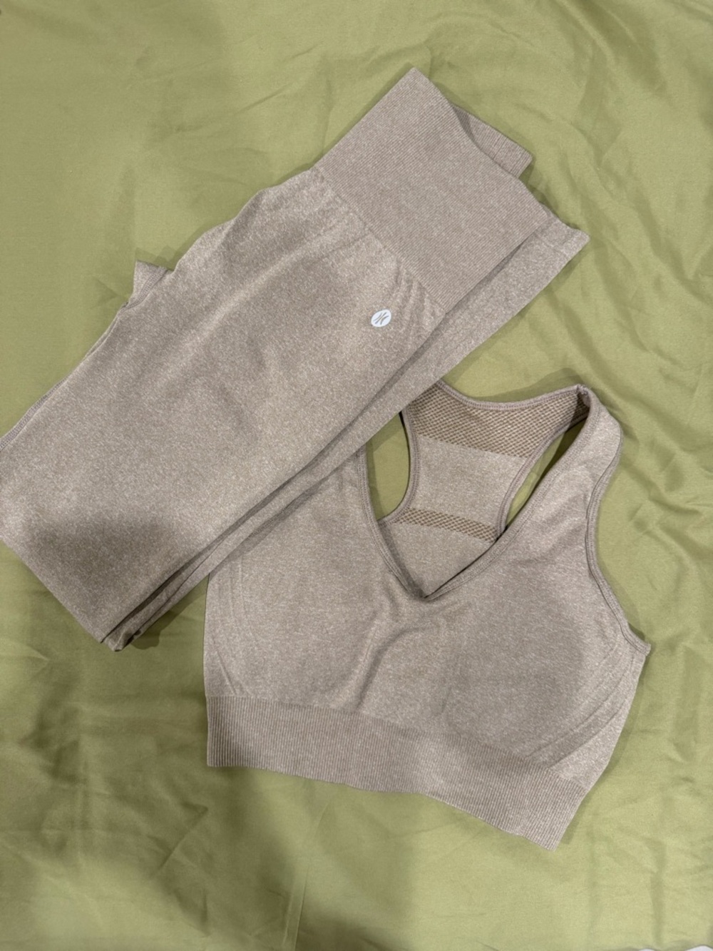 Astoria Activewear Taupe Sports Bra and Leggings Set